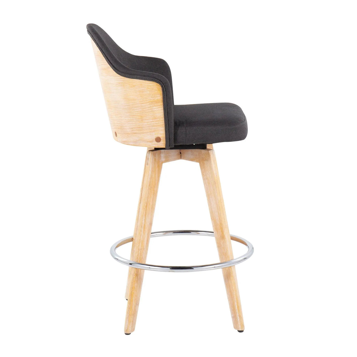 Ahoy - Contemporary Fixed Height Counter Stool & Round Footrest (Set of 2) by HouseOfZazla