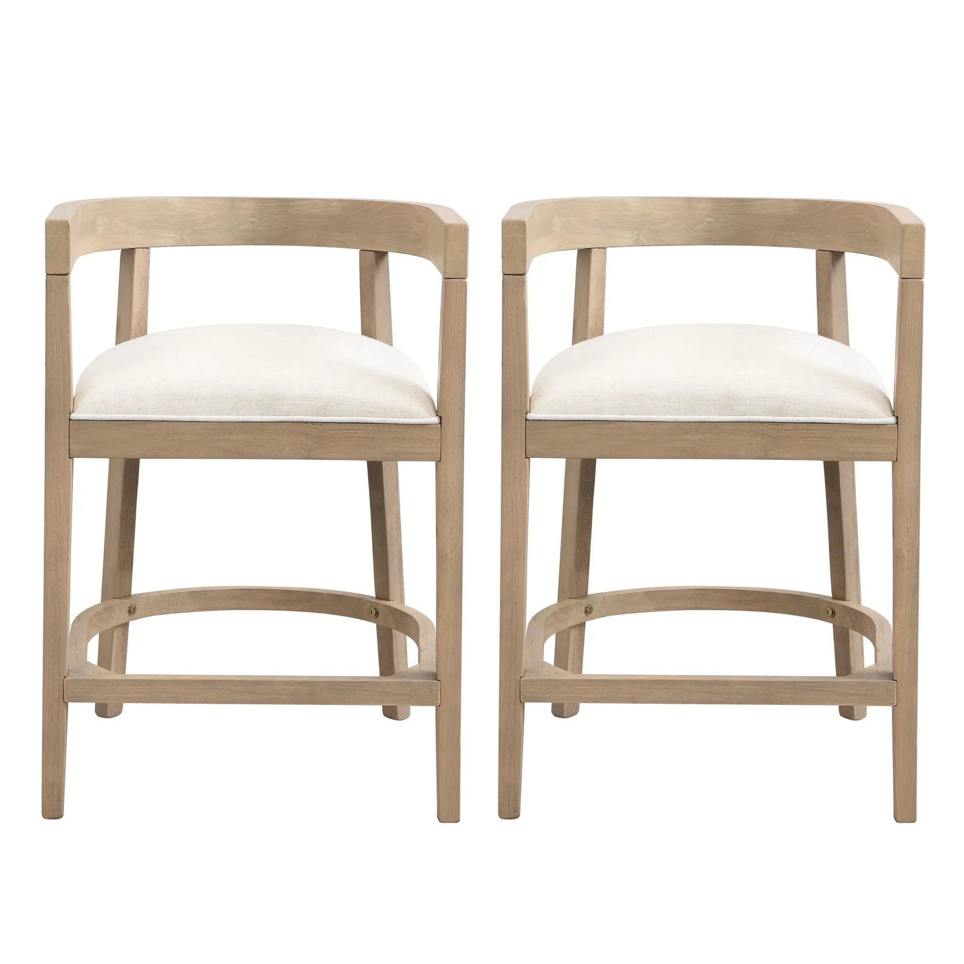 Modern Rubberwood Counter Stool Set With Upholstered Seats by HouseOfZazla