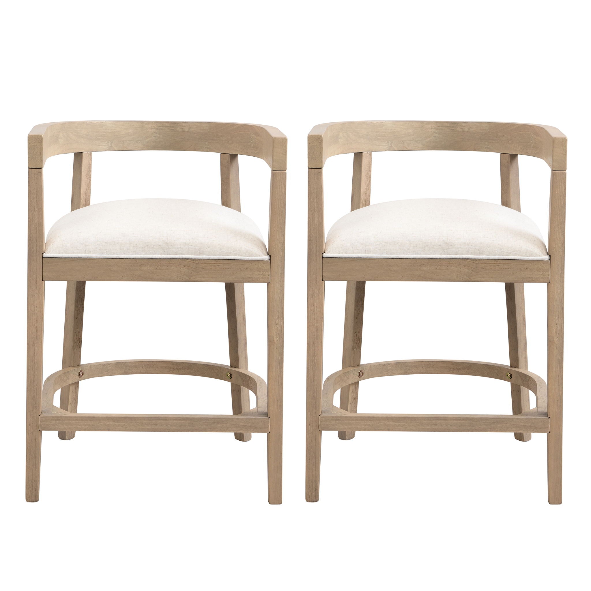 Modern Rubberwood Counter Stool Set With Upholstered Seats by HouseOfZazla