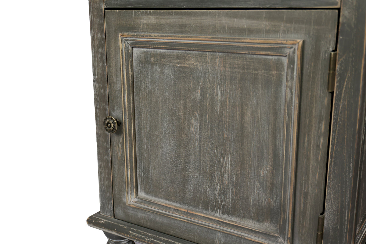 Farmhouse Tall Narrow Storage Cabinet – Rustic Wood, photo 7 of 8