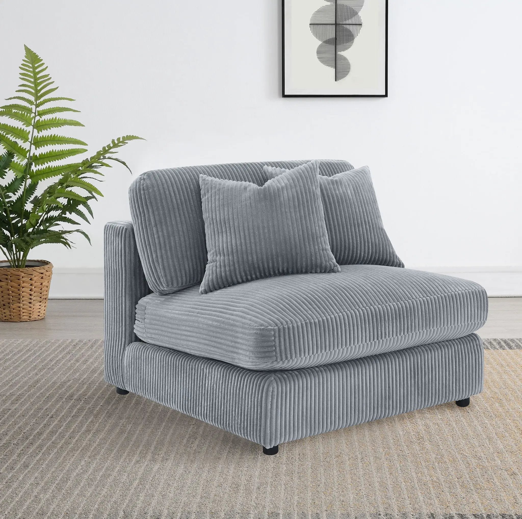 Blaine Upholstered Armless Chair Fog by Unique Piece Furniture
