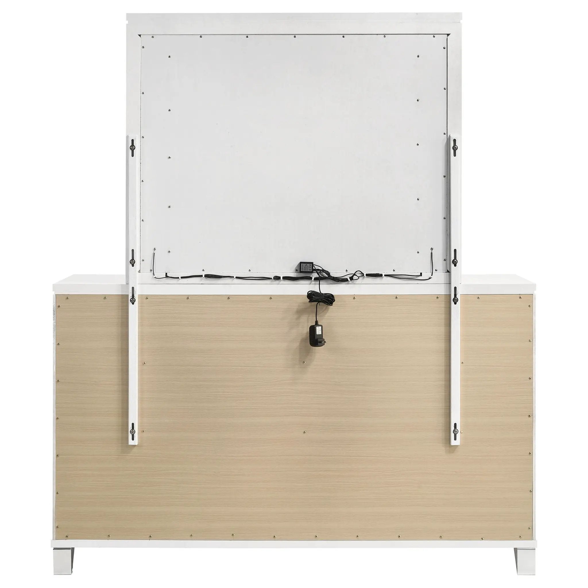 Marmore 9-drawer Dresser and LED Mirror White by Unique Piece Furniture