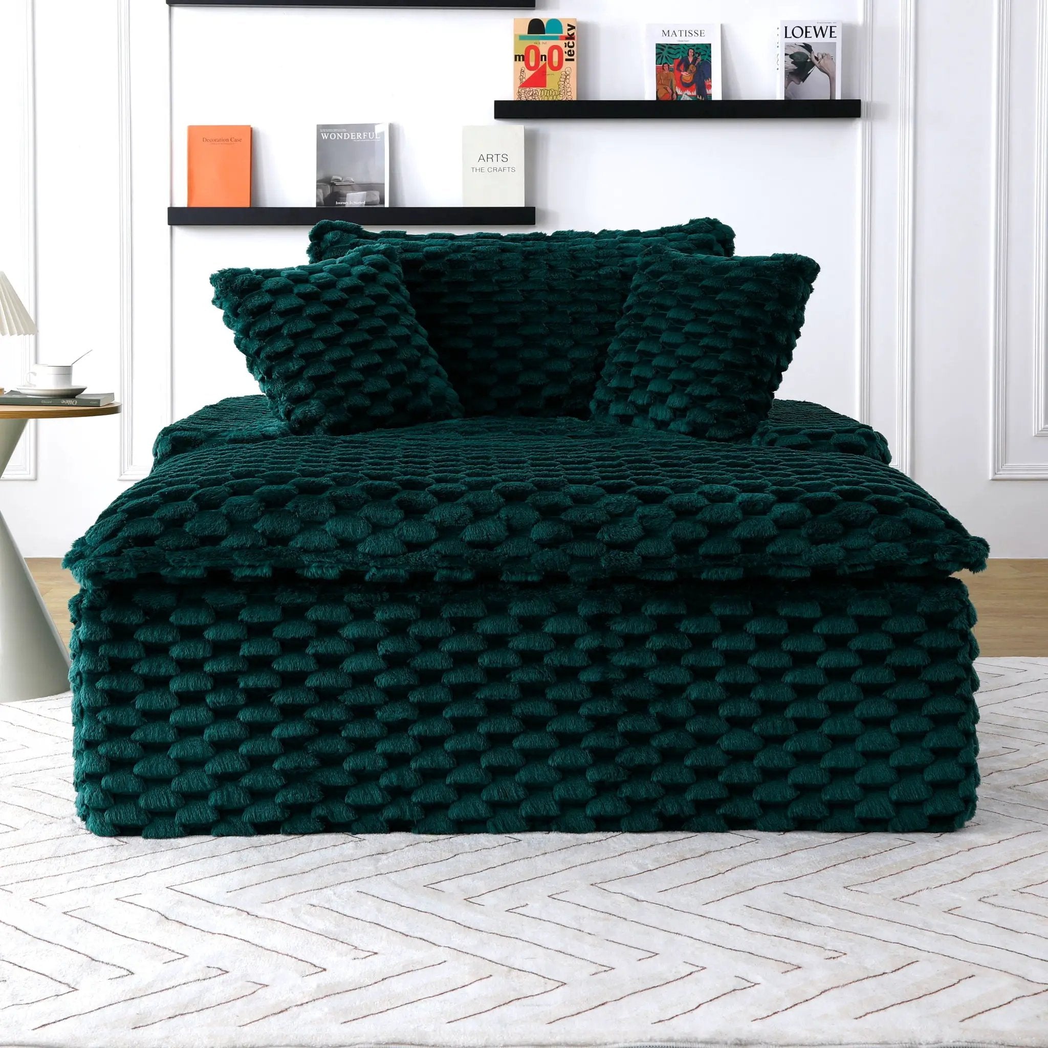 Comfort Bearing Sofa With 2 Pillows And 1 Backrest - Green by HouseOfZazla