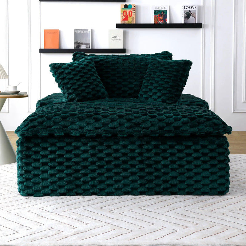 Comfort Bearing Sofa With 2 Pillows And 1 Backrest - Green by HouseOfZazla