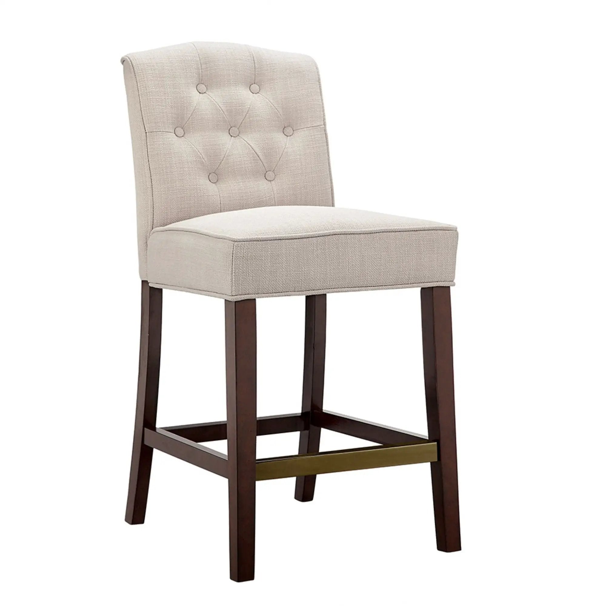 Tufted Counter Stool With Button Tufted Back - Tan by Unique Piece Furniture