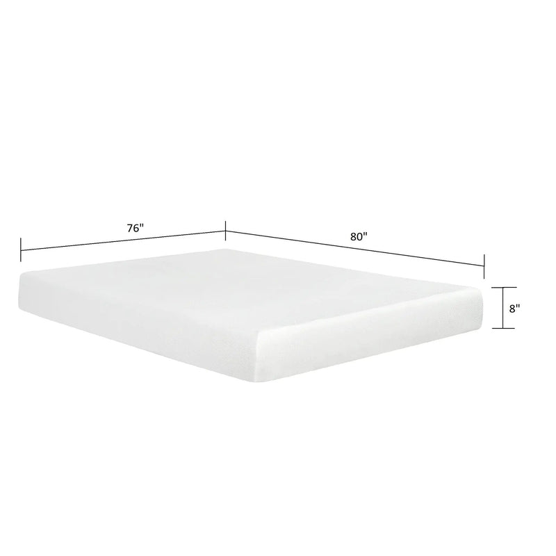 8" Plush Gel Memory Foam Mattress For Bed, Aloe Vera Cover by HouseOfZazla