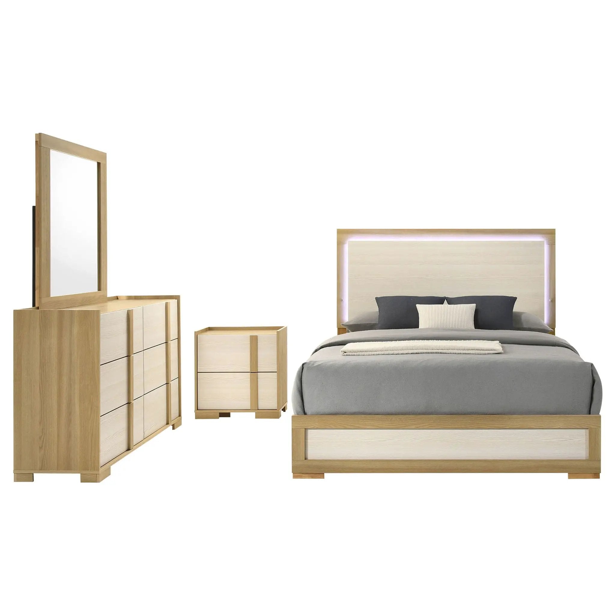 Hyland 4-piece Eastern King Bedroom Set Natural by Unique Piece Furniture