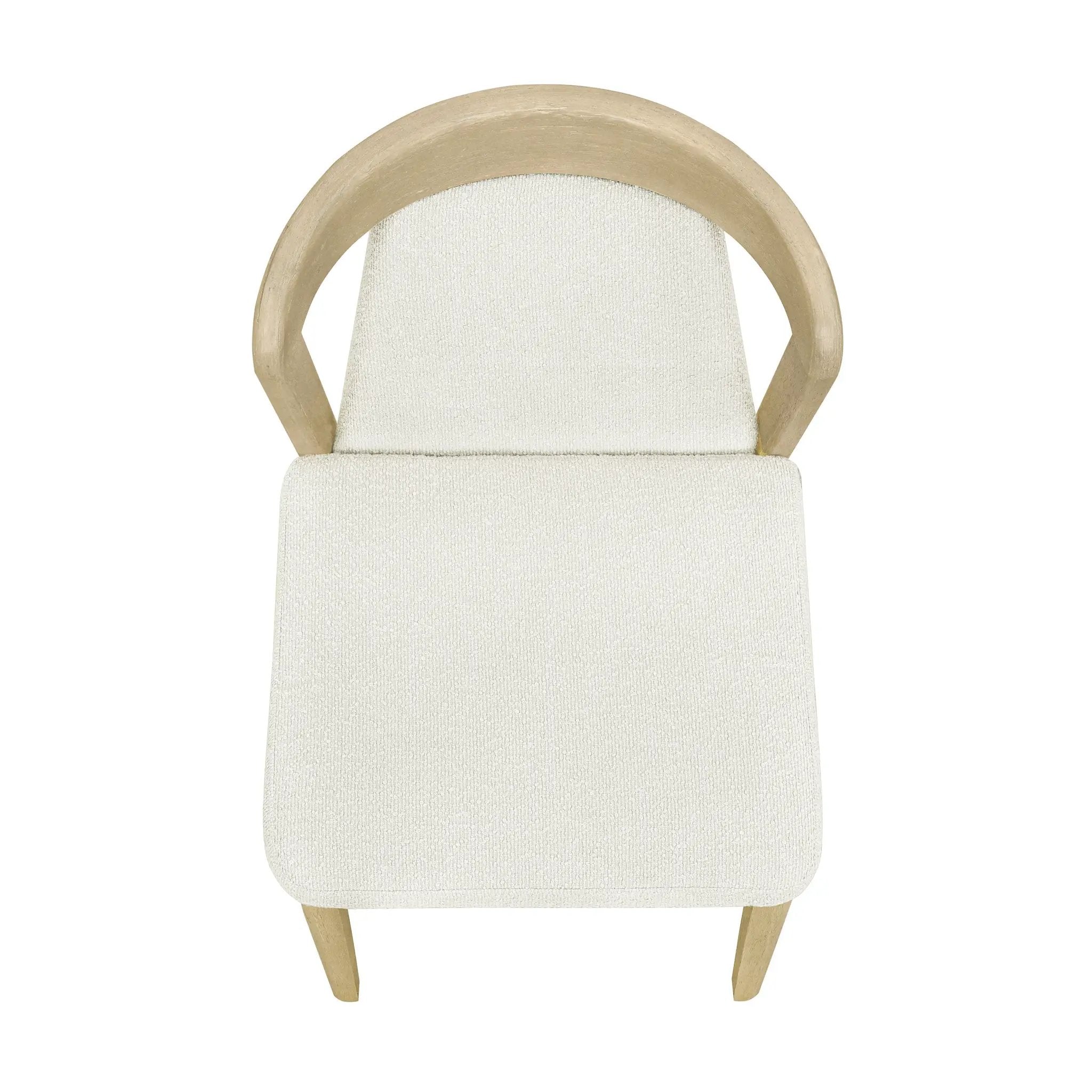 Upholstered Backrest Armless Dining Chairs (Natural Ash + Beige) by HouseOfZazla