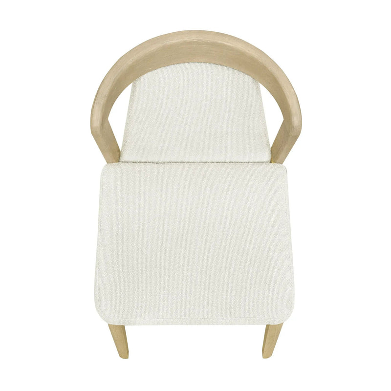 Upholstered Backrest Armless Dining Chairs (Natural Ash + Beige) by HouseOfZazla