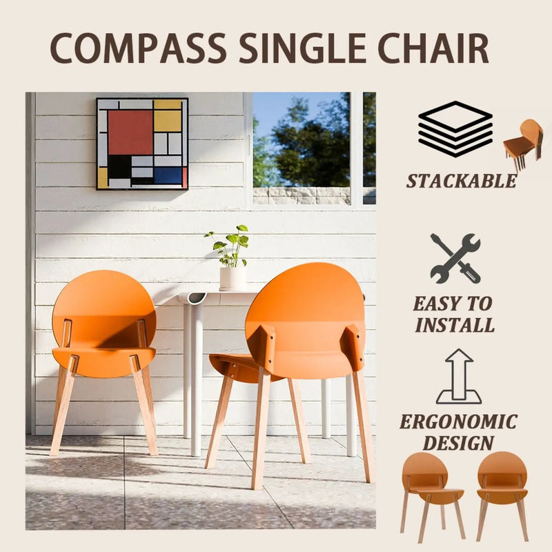 4 Piece Set Of Single Chairs, Traditional Elements With Round Table by HouseOfZazla