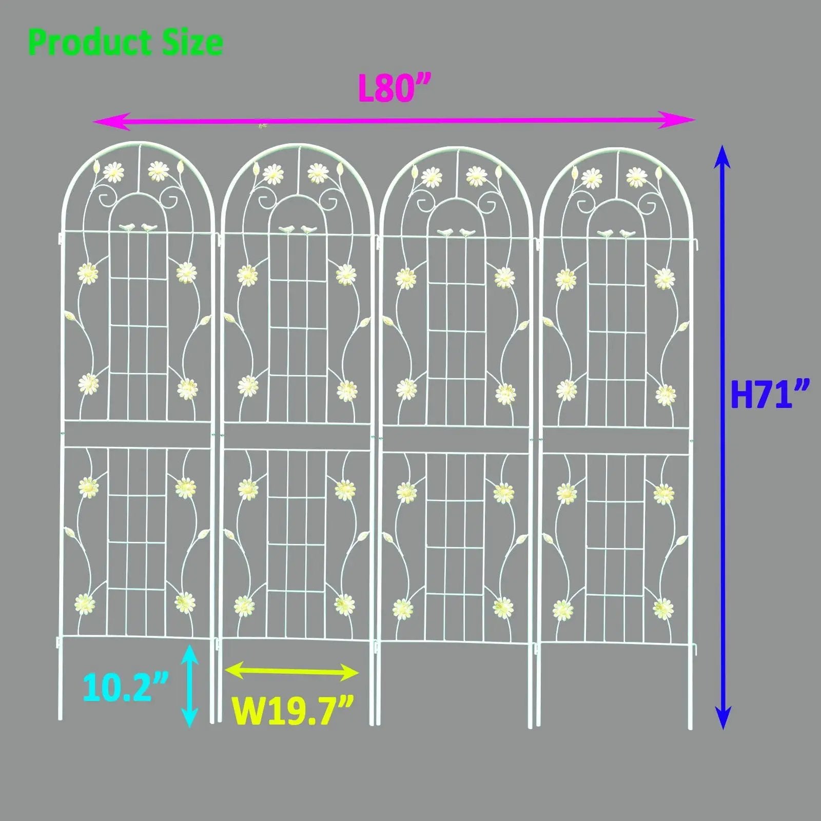 Metal Garden Trellis Rustproof Trellis For Climbing Plant Outdoor Flower Support by Unique Piece Furniture