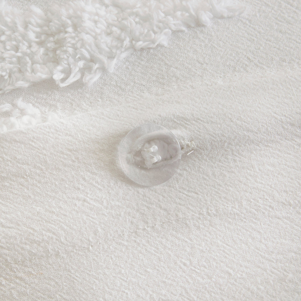 King/Cal King 3 Piece Tufted Cotton Chenille Damask Duvet Cover Set, photo 5 of 10