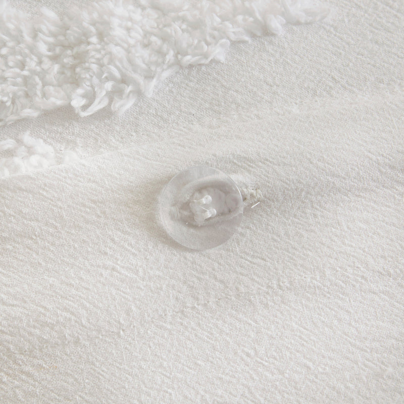 King/Cal King 3 Piece Tufted Cotton Chenille Damask Duvet Cover Set, photo 5 of 10
