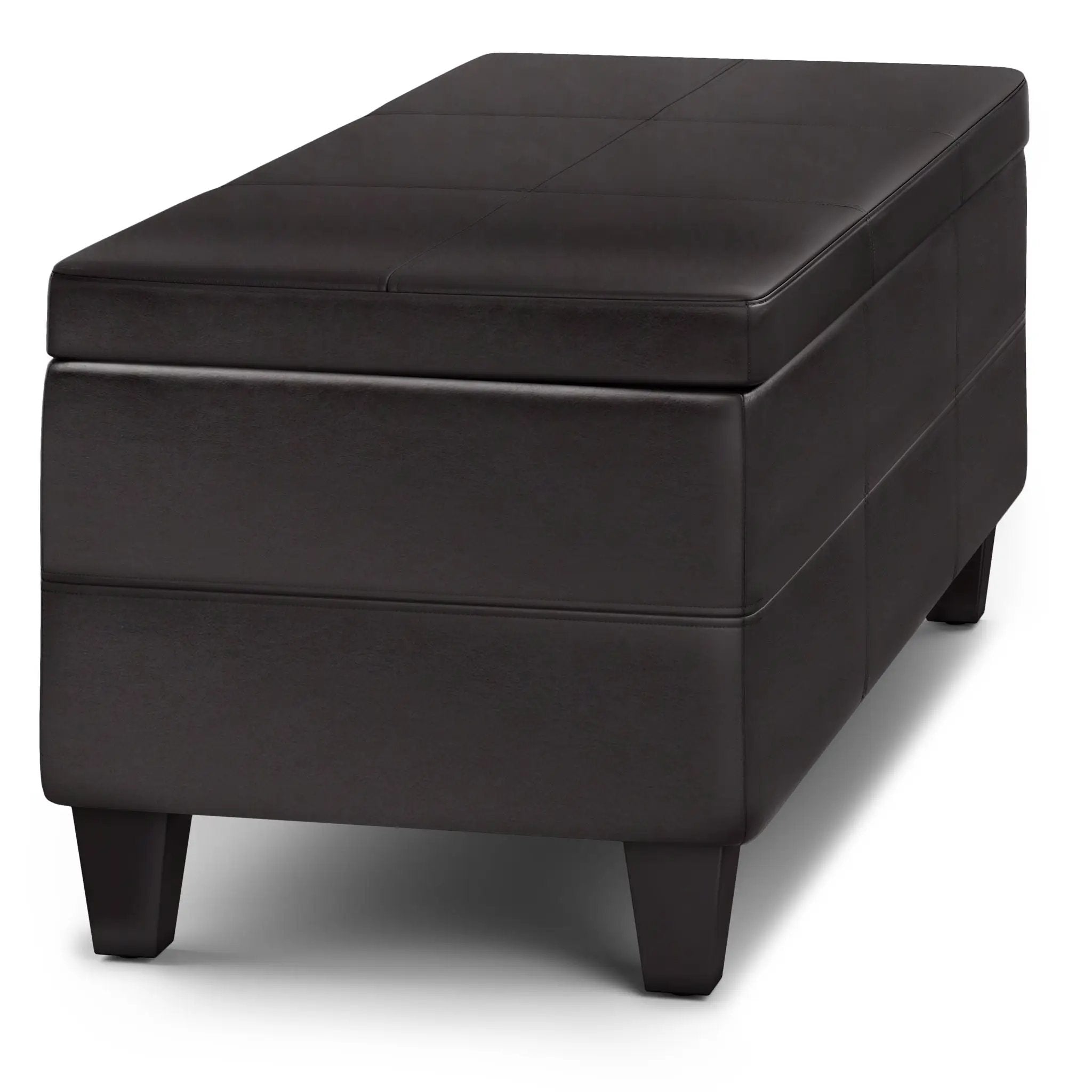 Avalon - Lift Top Rectangular Storage Ottoman - Tanners Brown by HouseOfZazla