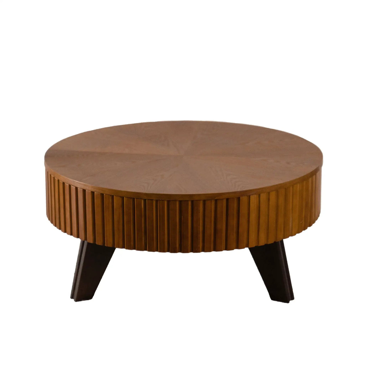 Round Retro Coffee With Solid Wood Legs by HouseOfZazla
