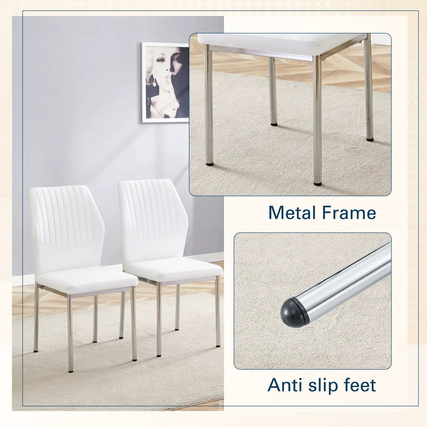 Luxury Simple High Resilience Dining Chair With Metal Legs by HouseOfZazla