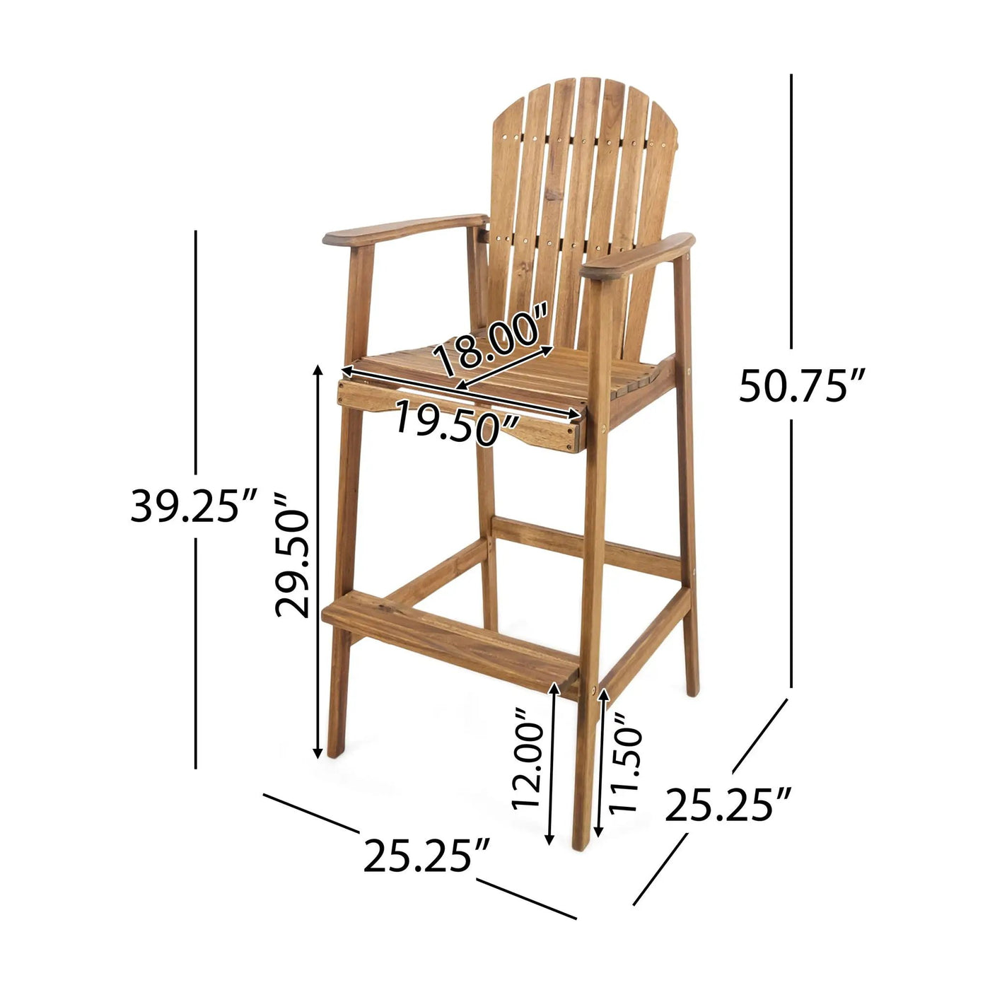 Outdoor Acacia Wood Adirondack Barstools (Set of 2) by HouseOfZazla