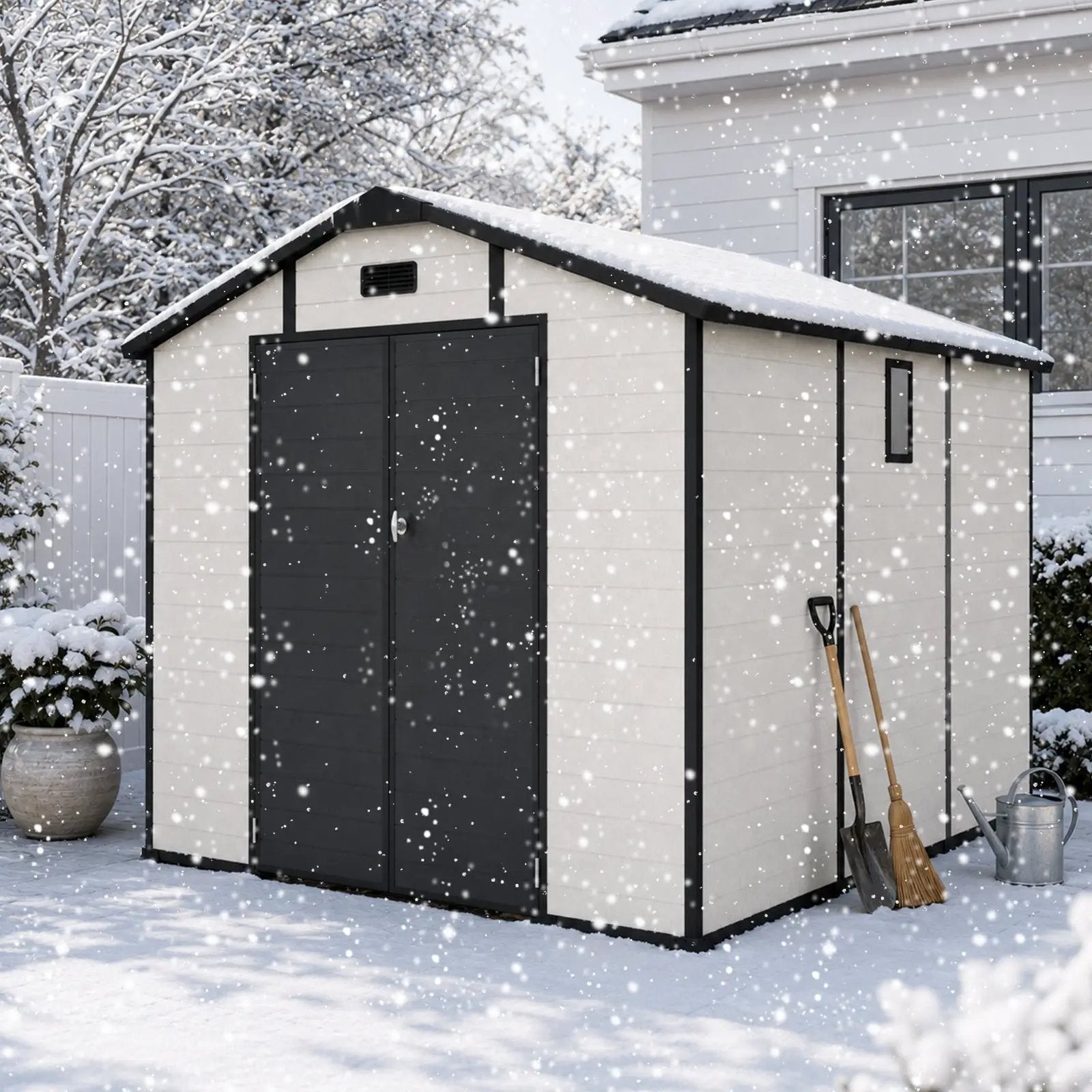 8x10 FT Plastic Outdoor Storage Shed by HouseOfZazla