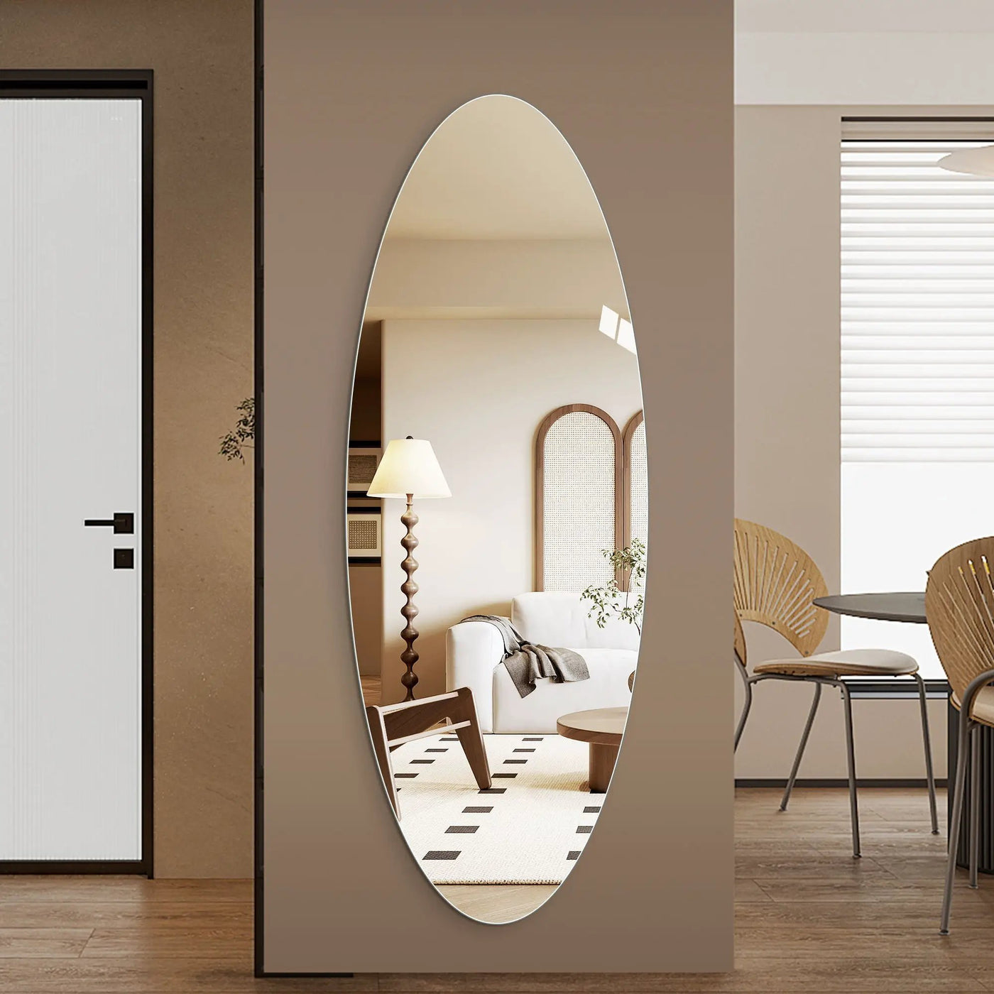 Modern Oval Full Length Wall Mirror by HouseOfZazla
