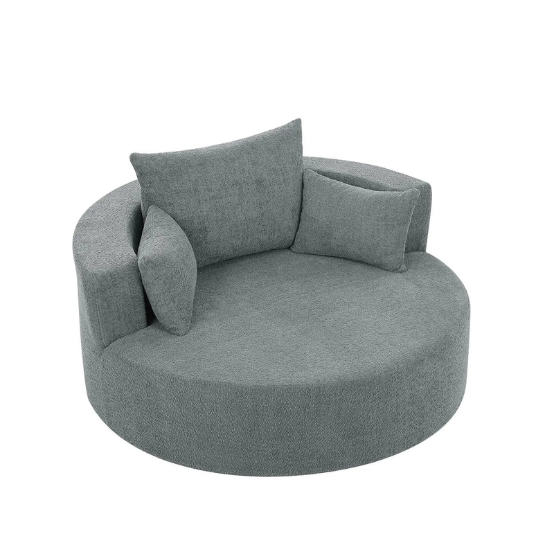 360° Swivel Accent Barrel Chair With 3 Removable Pillows For Living Room by HouseOfZazla