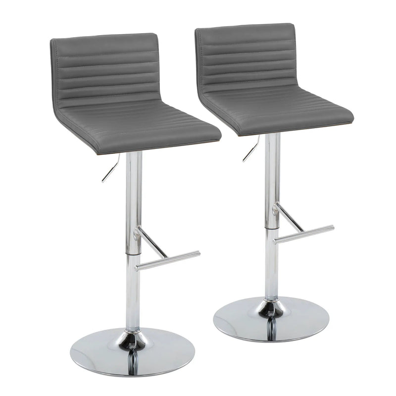 Mason - Contemporary Adjustable Barstool & Swivel With Straight T Footrest (Set of 2) by Unique Piece Furniture