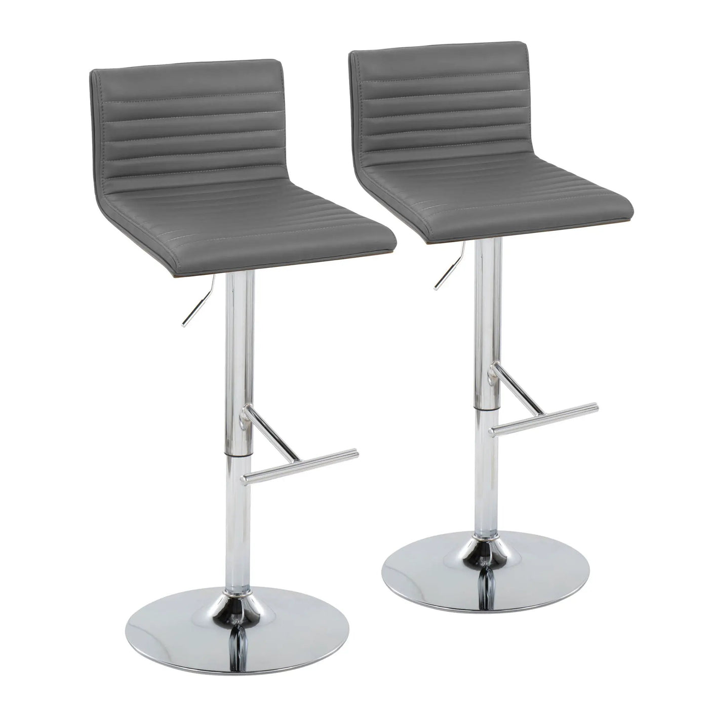 Mason - Contemporary Adjustable Barstool & Swivel With Straight T Footrest (Set of 2) by HouseOfZazla