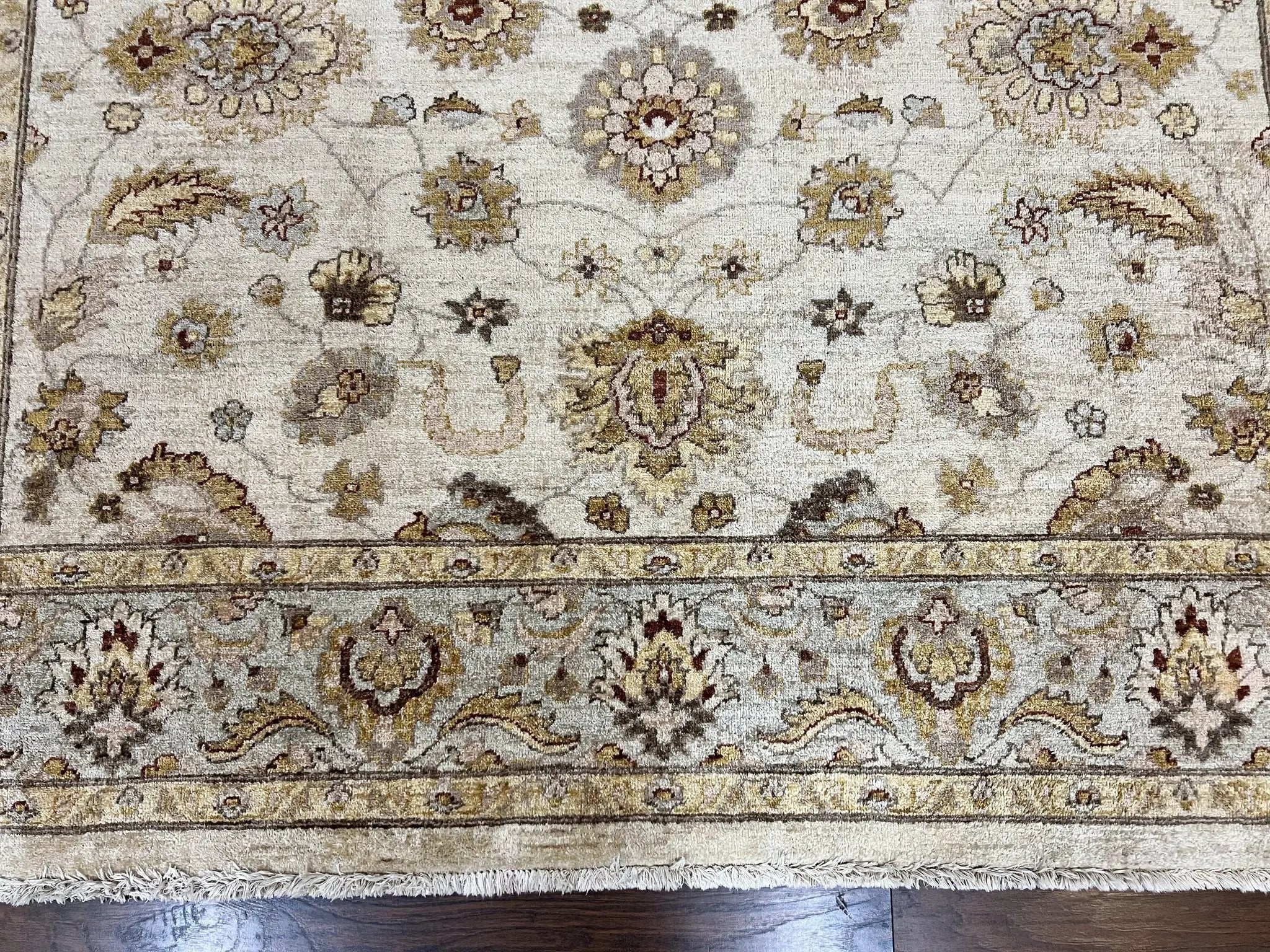 Peshawar Rug 8x10, Oushak Rug, Neutral Colors Hand Knotted Farmhouse Rug by Jewel Rugs