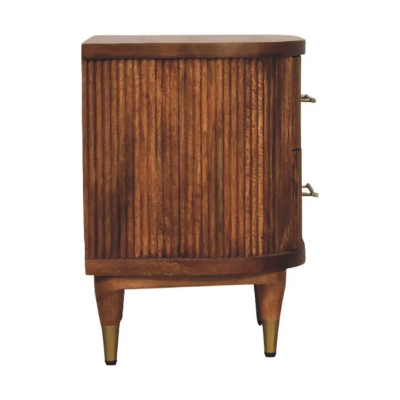 Solid Wood Ribbed Bedside Table by HouseOfZazla