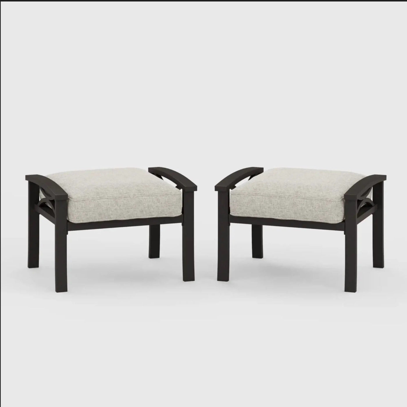 Modern All-Weather Ottomans With Cushions (Set of 2) by HouseOfZazla