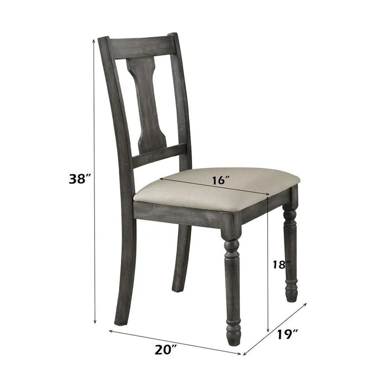 Wallace - Side Chair (Set of 2) - Tan Linen & Weathered Gray by Unique Piece Furniture