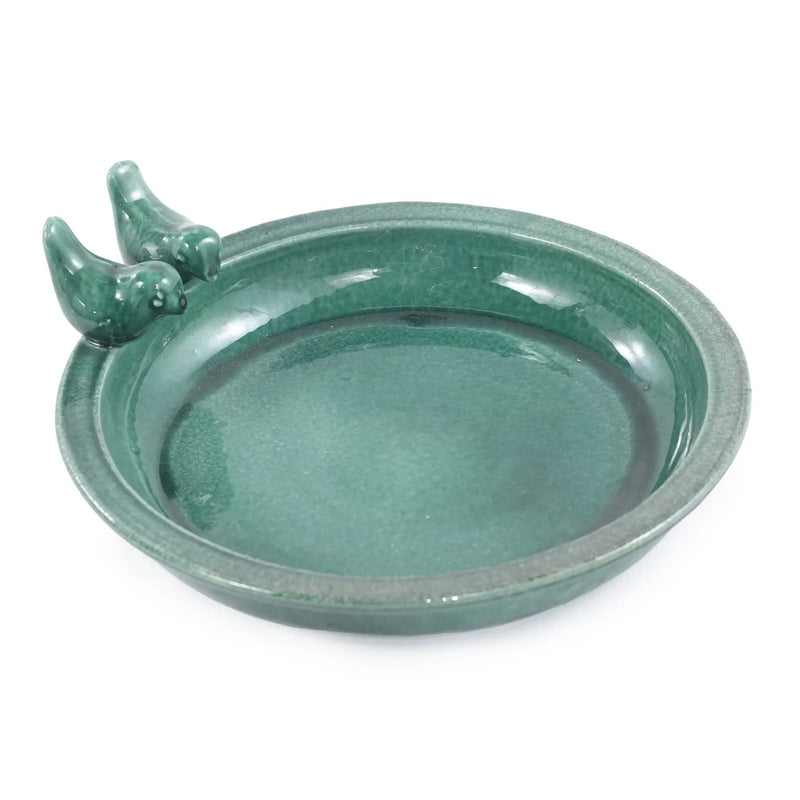 Handmade Ceramic Bird Bath, 11.8 Inch Forest by HouseOfZazla
