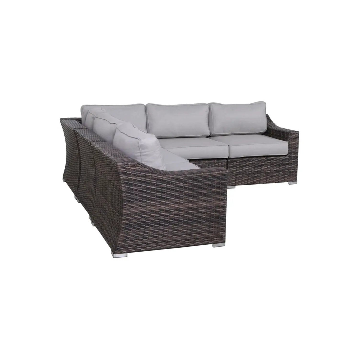 Contemporary Outdoor Rattan Wicker Sectional Seating Group With Cushions by Unique Piece Furniture