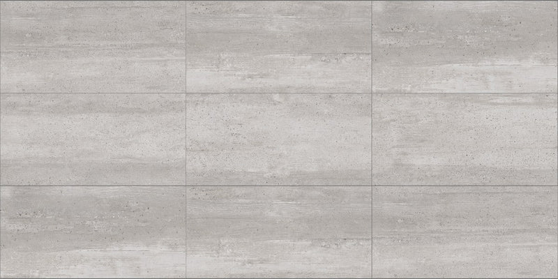 Ecocrete Aqua Honed Concrete Look Porcelain Tiles 12x24, several pieces laid together, view 2