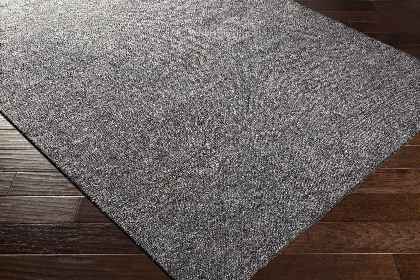 Lecompton Solid Charcoal Viscose Rug - Clearance by Boutique Rugs