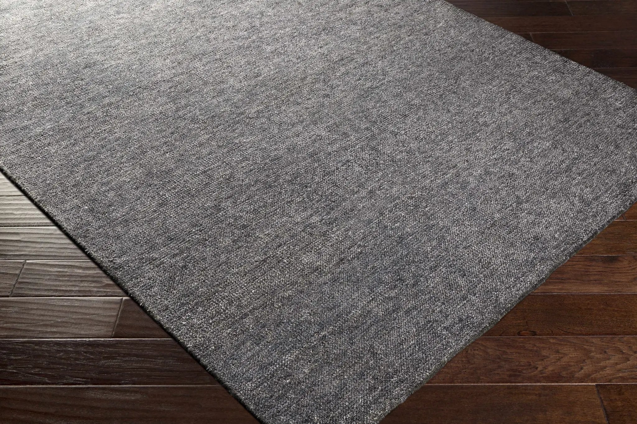 Lecompton Solid Charcoal Viscose Rug - Clearance by Boutique Rugs
