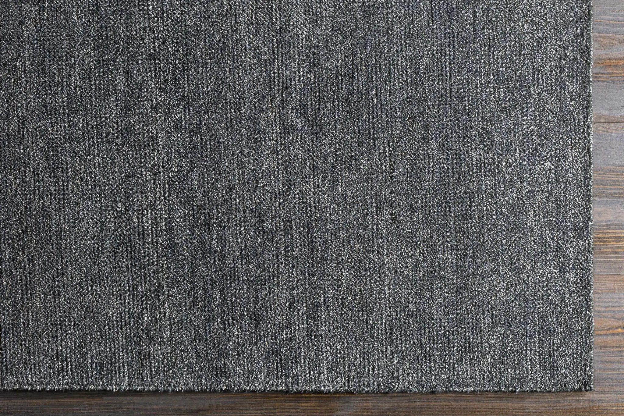 Lecompton Solid Charcoal Viscose Rug - Clearance by Boutique Rugs