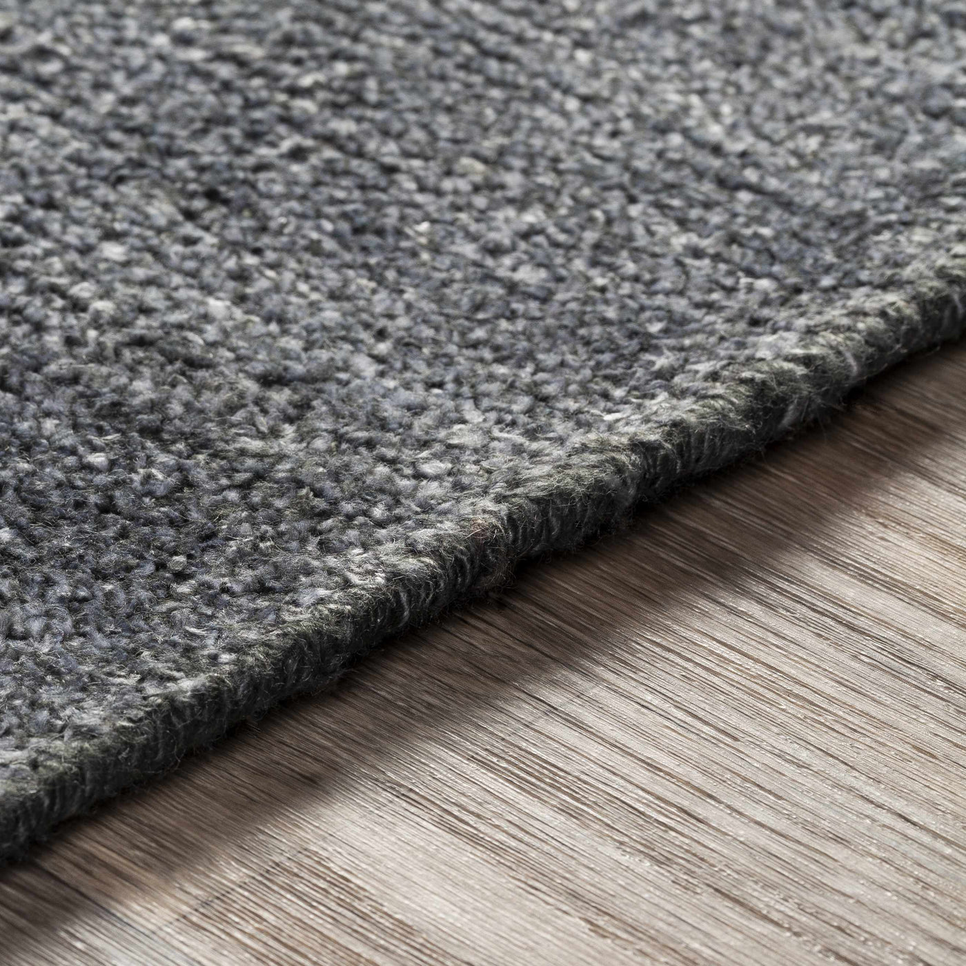Lecompton Solid Charcoal Viscose Rug - Clearance by Boutique Rugs