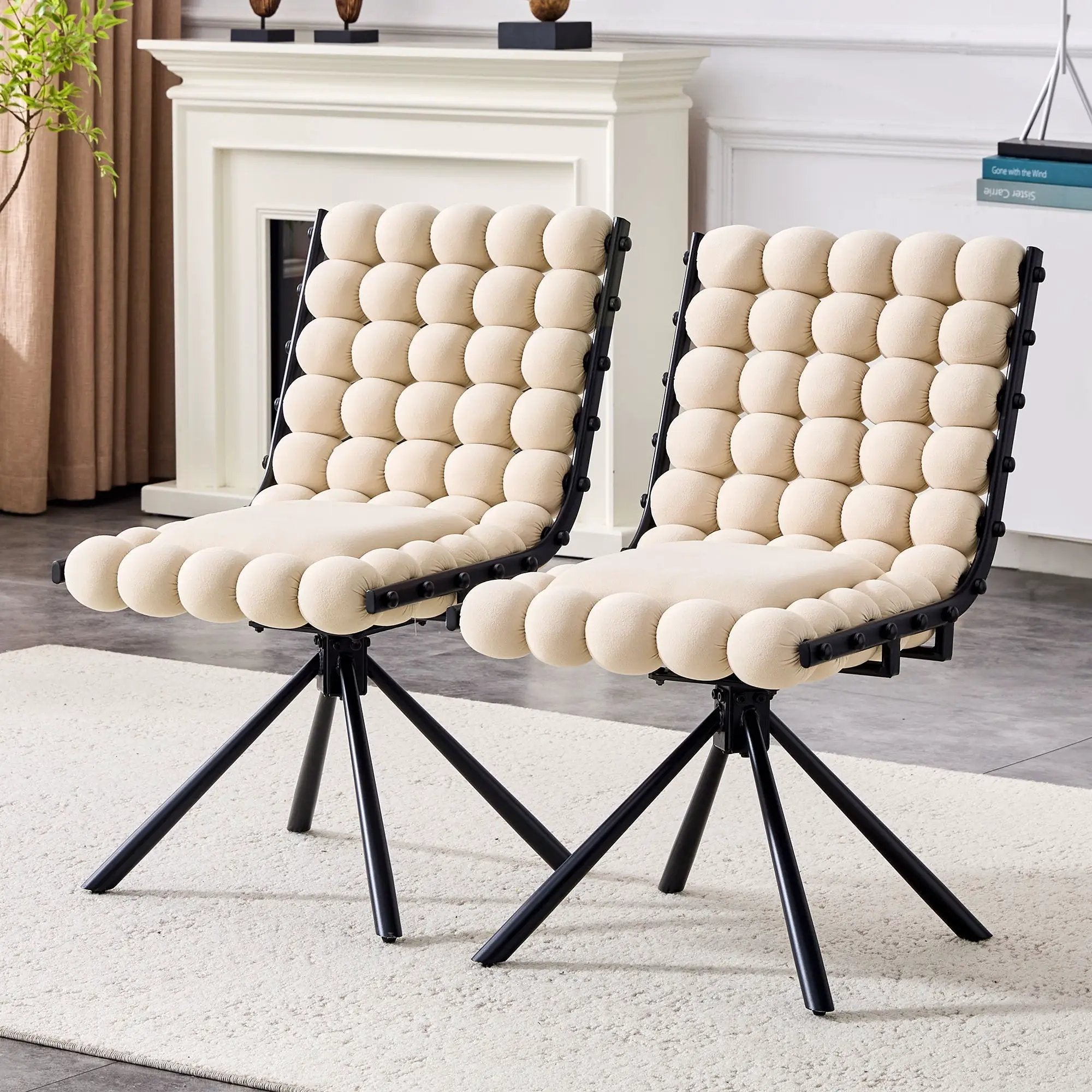 Puffy Bubble, Ball Chain Dining Chairs For Dining Room (Set of 2) by Unique Piece Furniture