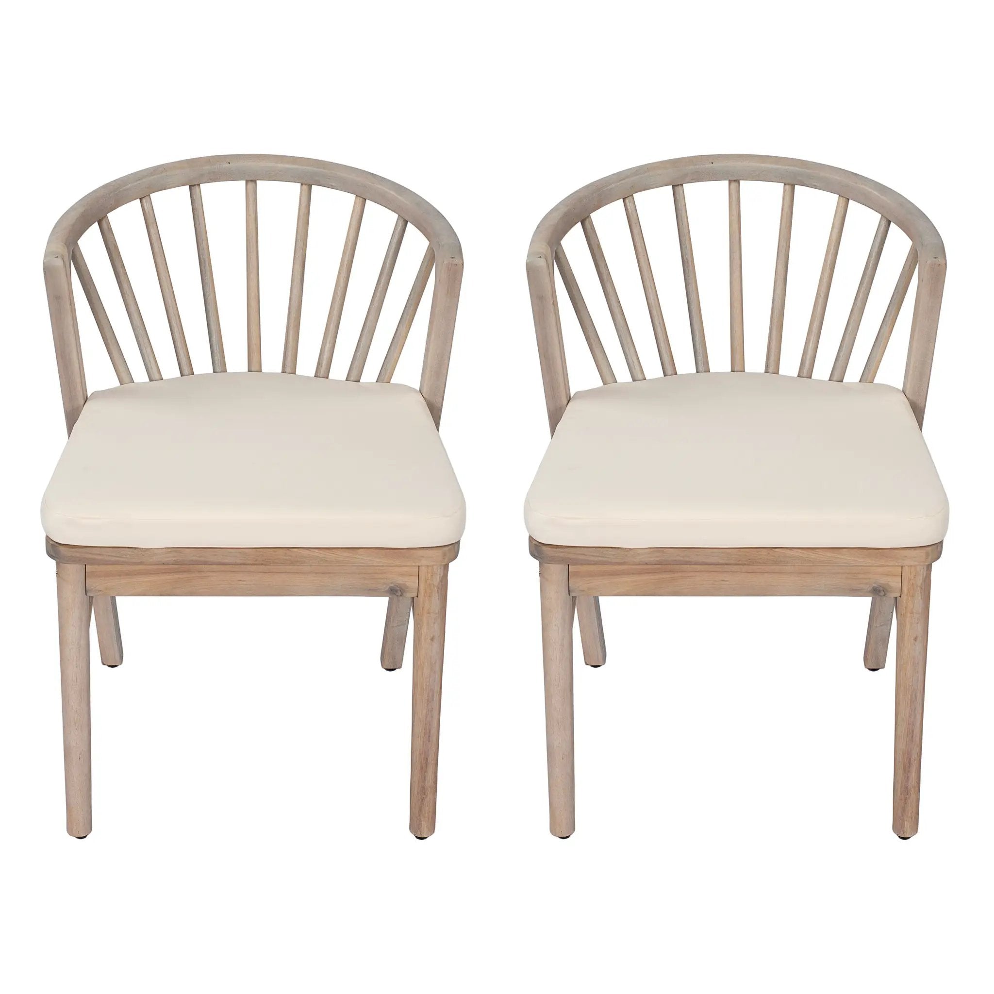 Outdoor Dining Chairs Set of 2, Acacia Wood Patio Chairs by HouseOfZazla
