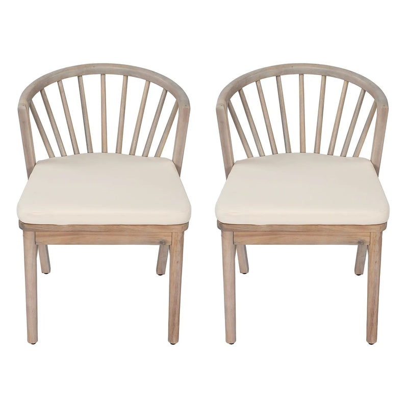 Outdoor Dining Chairs Set of 2, Acacia Wood Patio Chairs by HouseOfZazla