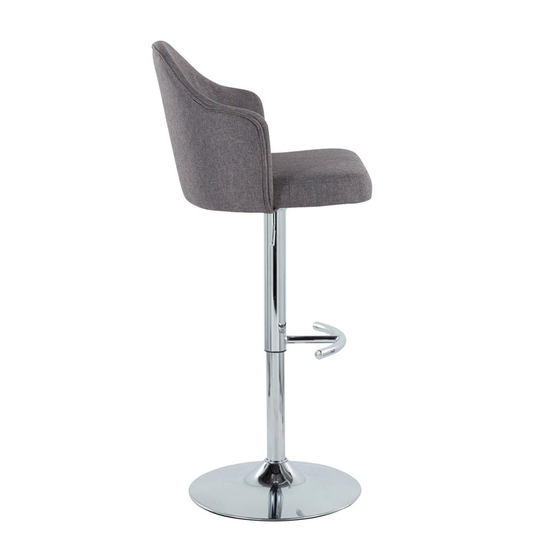 Ahoy - Contemporary Adjustable Barstool With Swivel With Rounded T Footrest (Set of 2) by Unique Piece Furniture