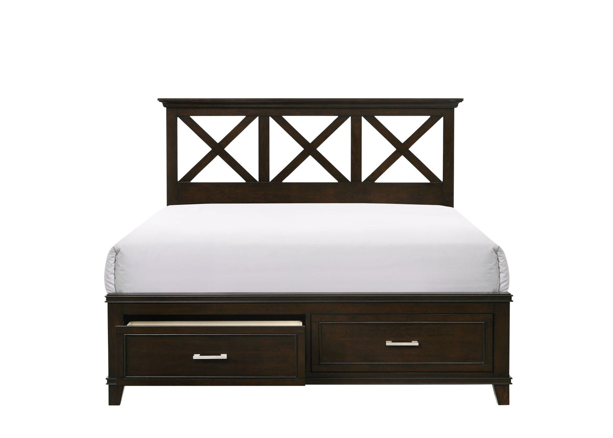 Ample Storage Bed with X Headboard - White, Gray, or Dark Brown, photo 14 of 15