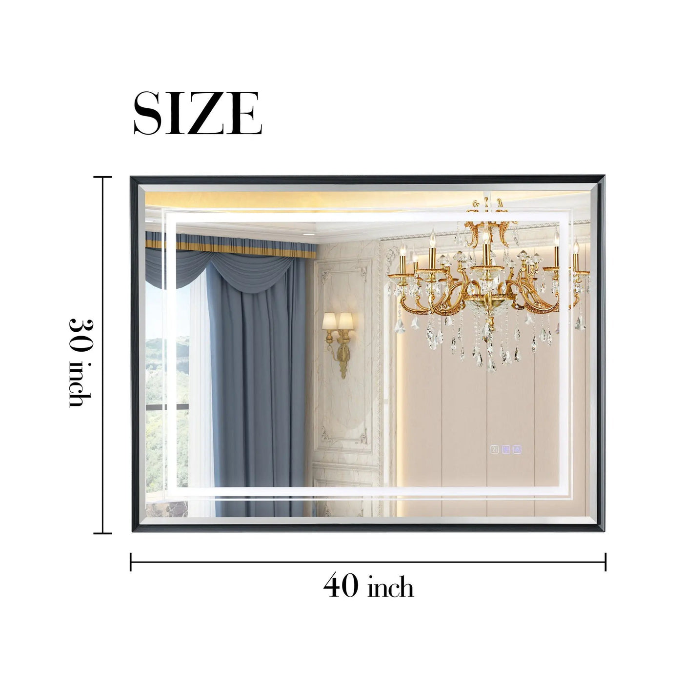 LED Bathroom Beveled Mirror, 3000 - 6000K Gradient Front And Backlit LED Mirror For Bathroom, 3 Colors Dimmable, Ip54 Enhanced Anti Fog by HouseOfZazla