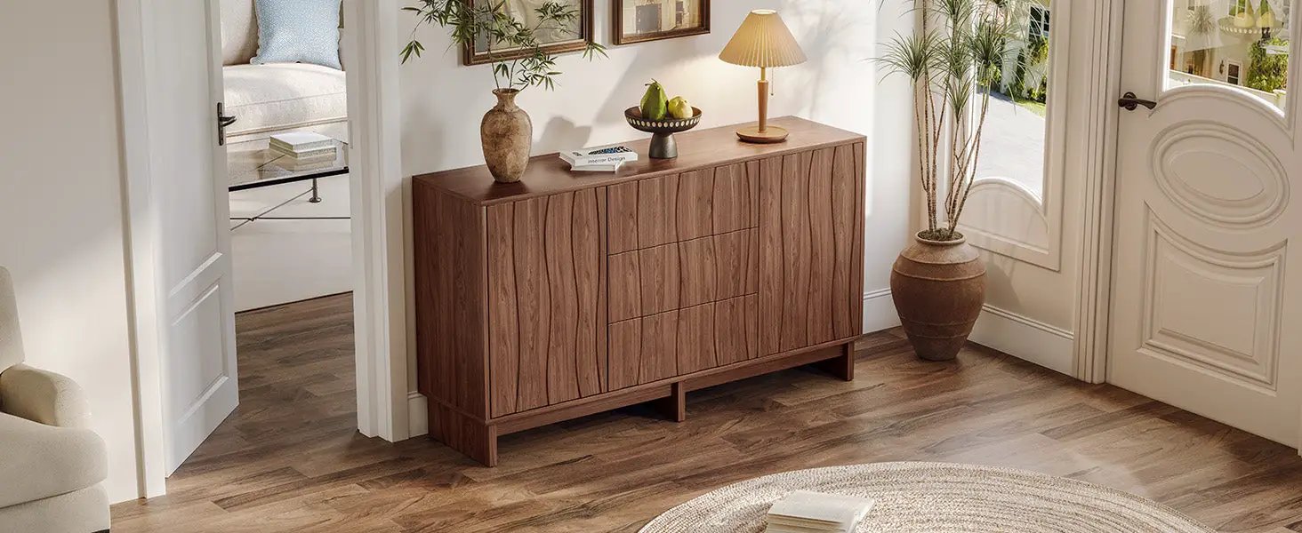 59.1" Buffet Sideboard with 2 Doors and 3 Drawers by HouseOfZazla