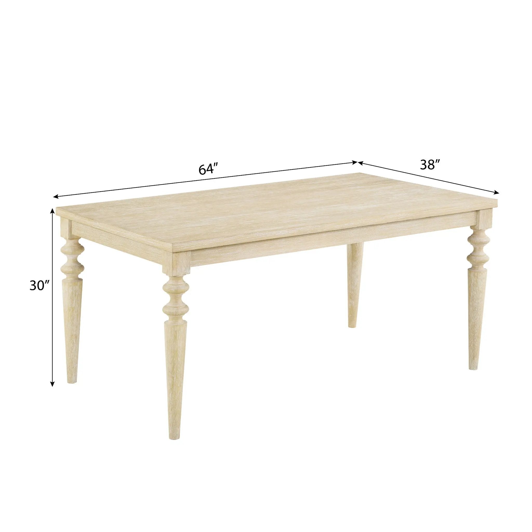 Amonia - 5 Piece Dining Set, Turned-Leg Dining Table With 4 Tufted Chairs - Beige Brown by HouseOfZazla