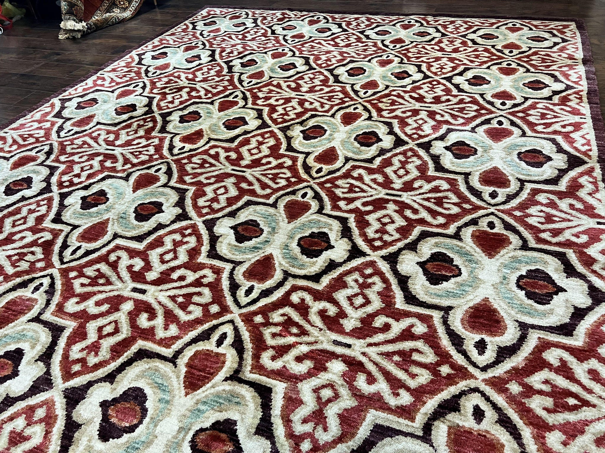 Portuguese Rug 9x12, Vintage Carpet, Handmade Wool Rug by Jewel Rugs