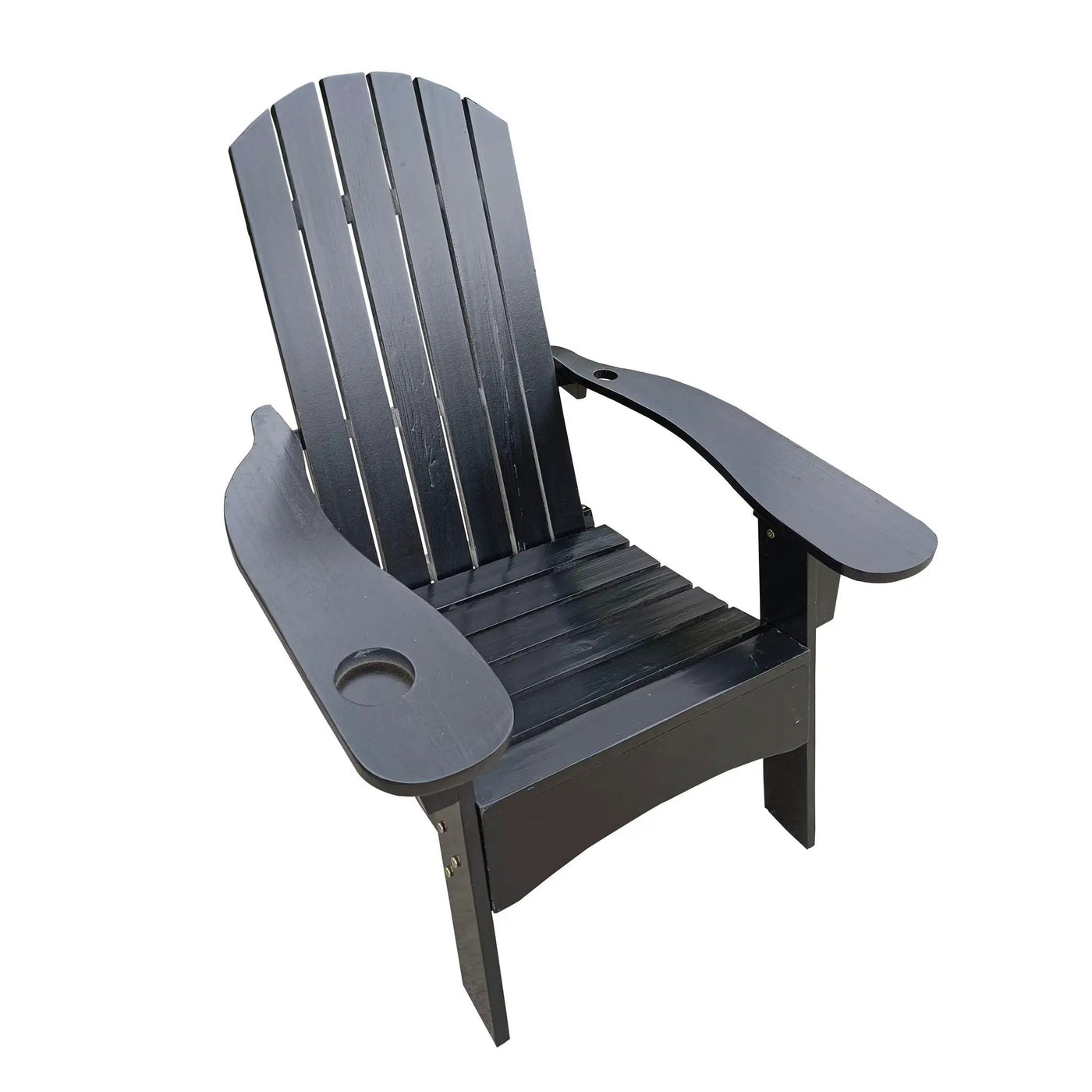 Outdoor Or Indoor Wood Adirondack Chair With An Hole To Hold Umbrella, On The Arm by HouseOfZazla