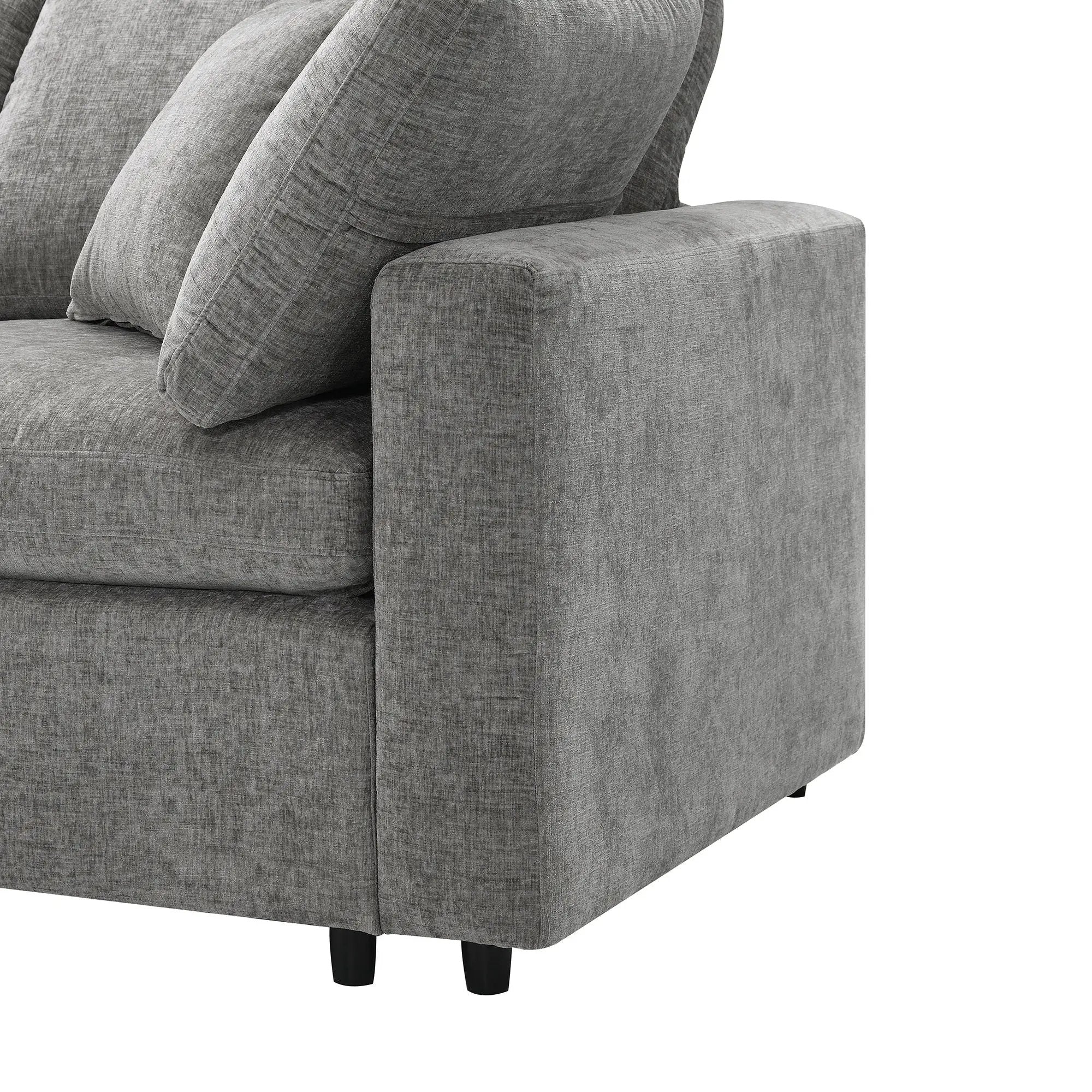Modern Modular Cloud Sofa Bed, 6 Seat Sectional Couch Set With Ottoman, Free Combination, Convertible U Shaped Sleeper Sofa For Living Room by HouseOfZazla