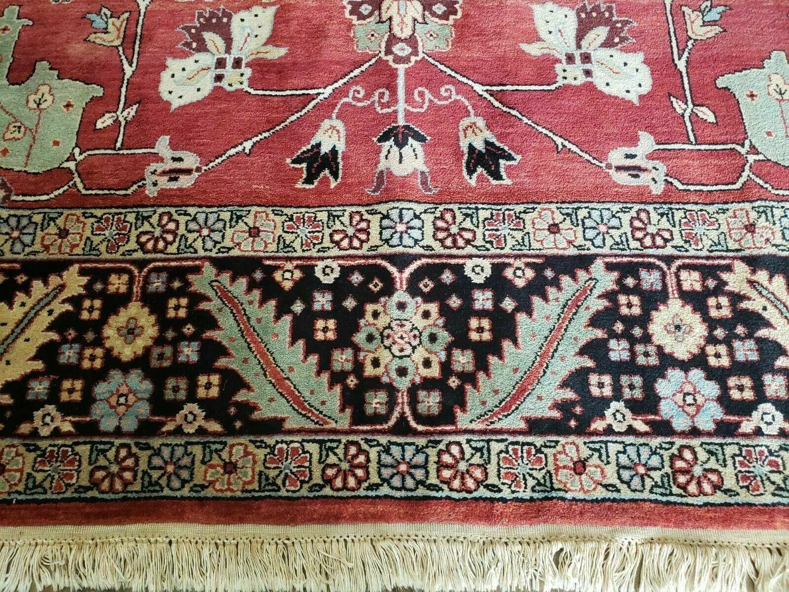 10' X 14' Vintage Hand Made Turkish Wool Rug Carpet Red Black Hand Knotted Nice by Jewel Rugs