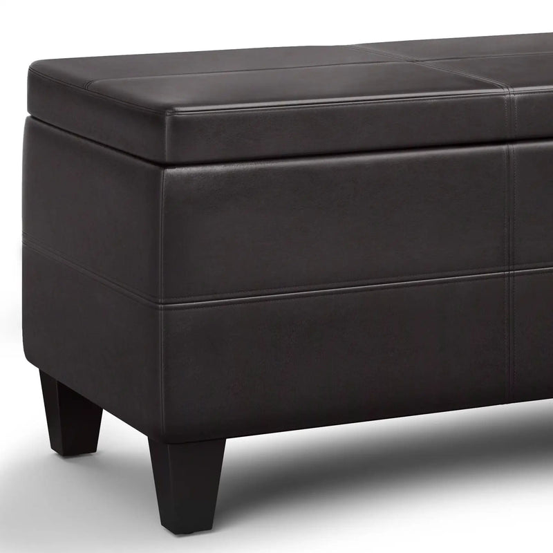 Avalon - Lift Top Rectangular Storage Ottoman - Tanners Brown by HouseOfZazla